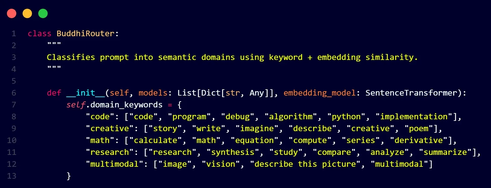 Buddhi router classification