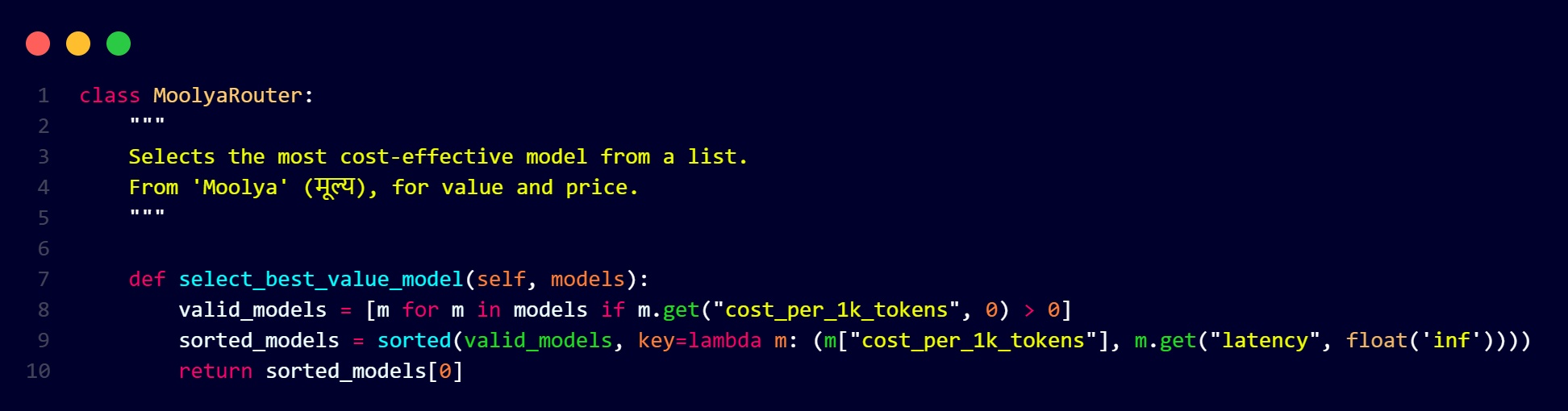 Moolya router cost optimization